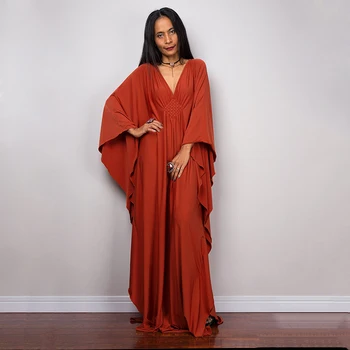 Kaftan Abaya Islamic Clothing Solid Summer Plus Size Women's Dresses