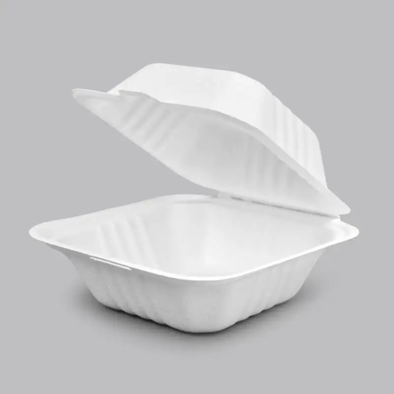 Biodegradable disposable food clamshell/3 5 compartments food box/tray