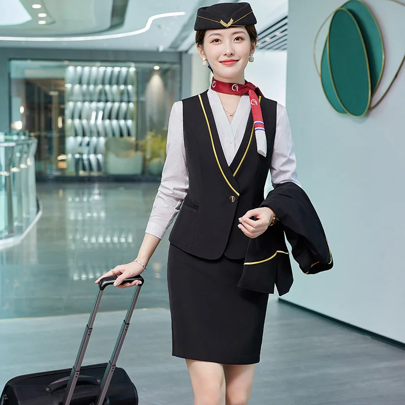 クラシック女性用航空制服ベストスカートパンツ S-4XLサイズ展開
