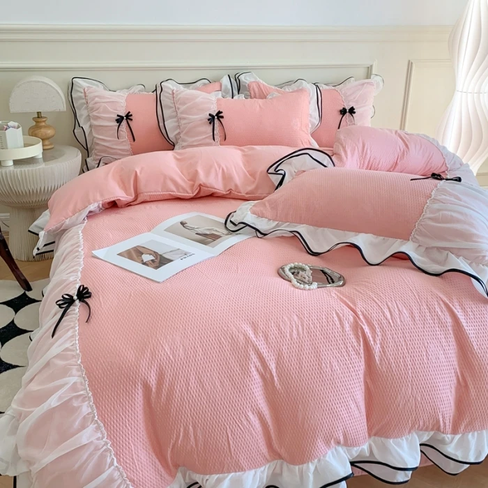 Bedding Set Princess Style Luxury Bedding Set Custom Hot Factory Price Cute Lace Design 4 Pieces