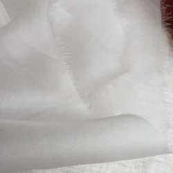 В наличии окрашенная шелковая ткань органза ярд Индия Белая органза