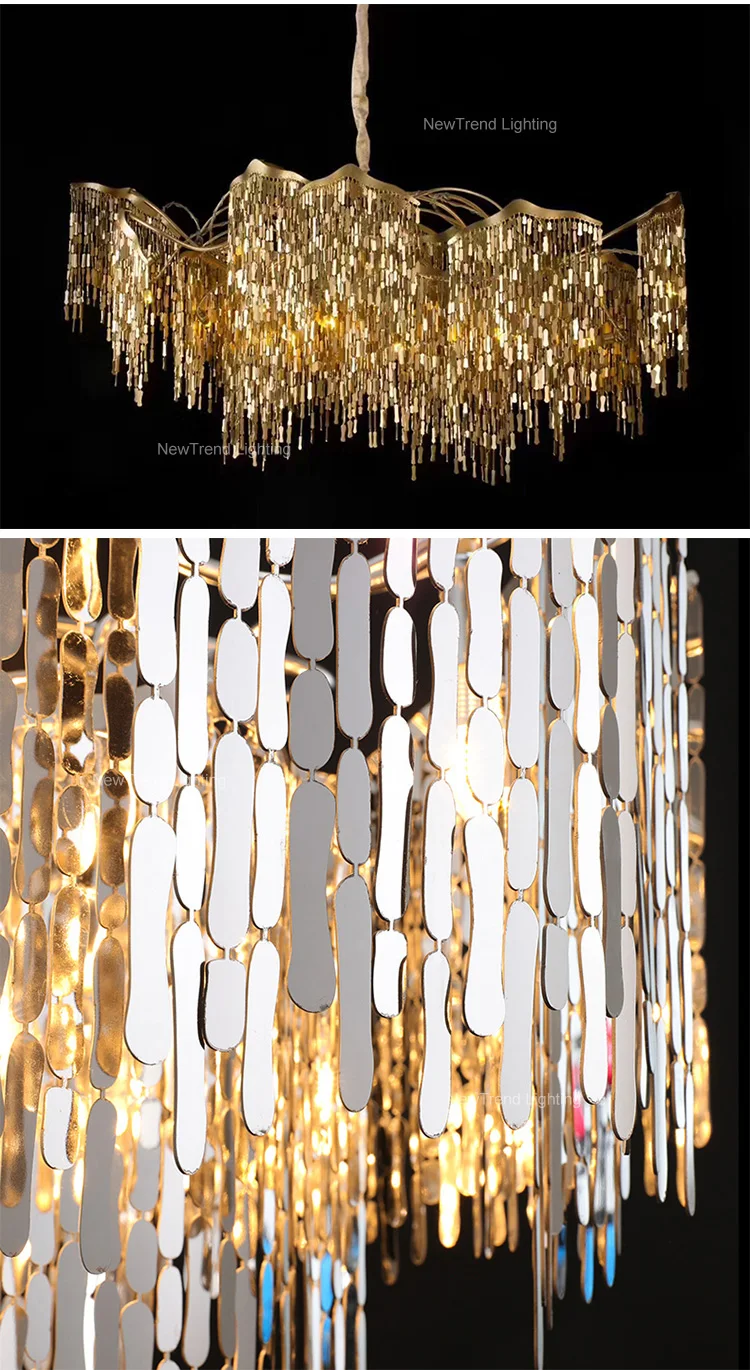 cpl 213 luxury style stainless steel art chandelier hotel villa gallery customized hanging pendant light-3