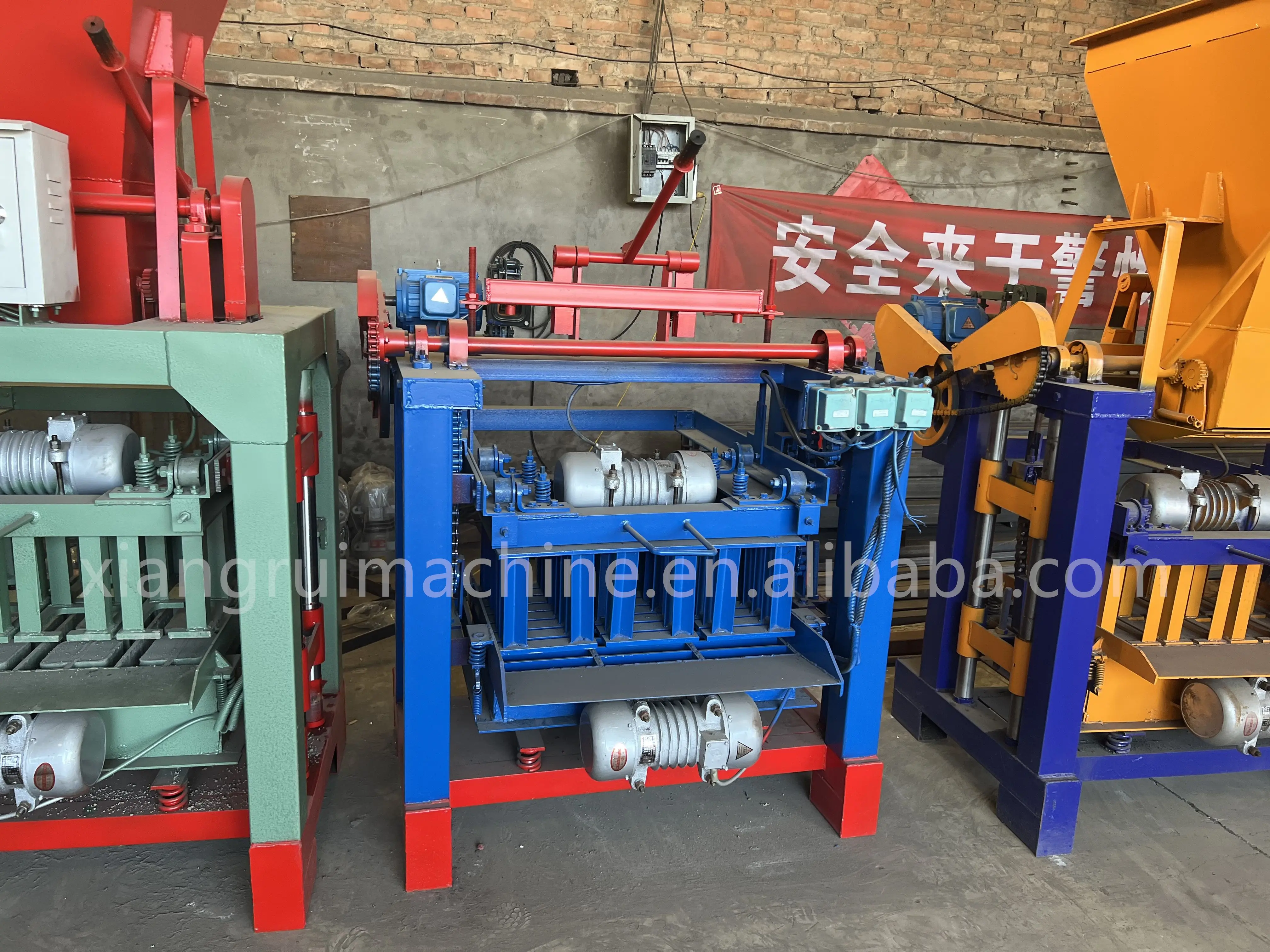 No-burn Brick Making Machine Semi-automatic Cement Hollow Brick Equipment Cement Hollow Brick Making Machine QT4-35