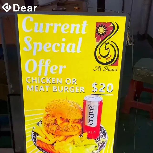 Ceiling Hanging Type Led Back Light Poster Display Double Sides Static Advertising Slim Ultrathin Menu Led Light Box