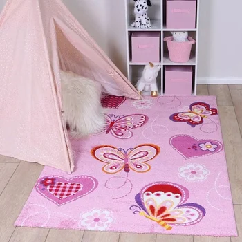 Kids Pink Butterfly Rug