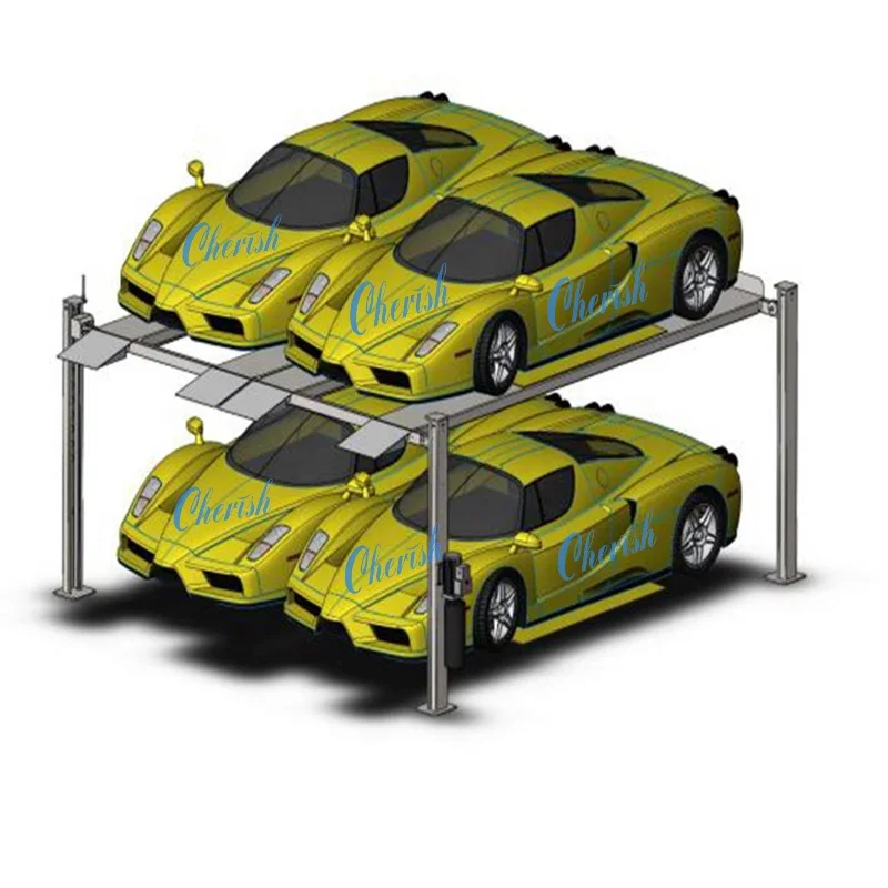 Гидравлический двойной широкий четыре машины на открытом воздухе парковочный подъемный механизм 4 стоечные подъемники для автомобилей в Китае (стандарты ce, автостоянки