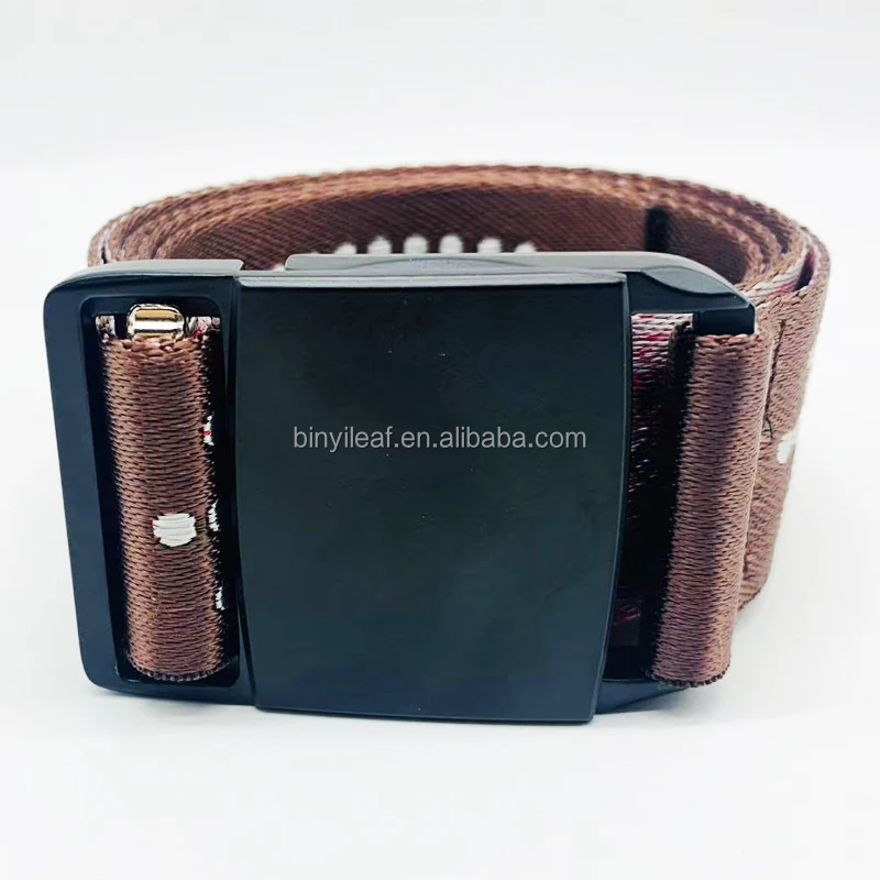 38MM Custom Logo Metal Magnetic Buckle Outdoor Sports Jacquard Ski