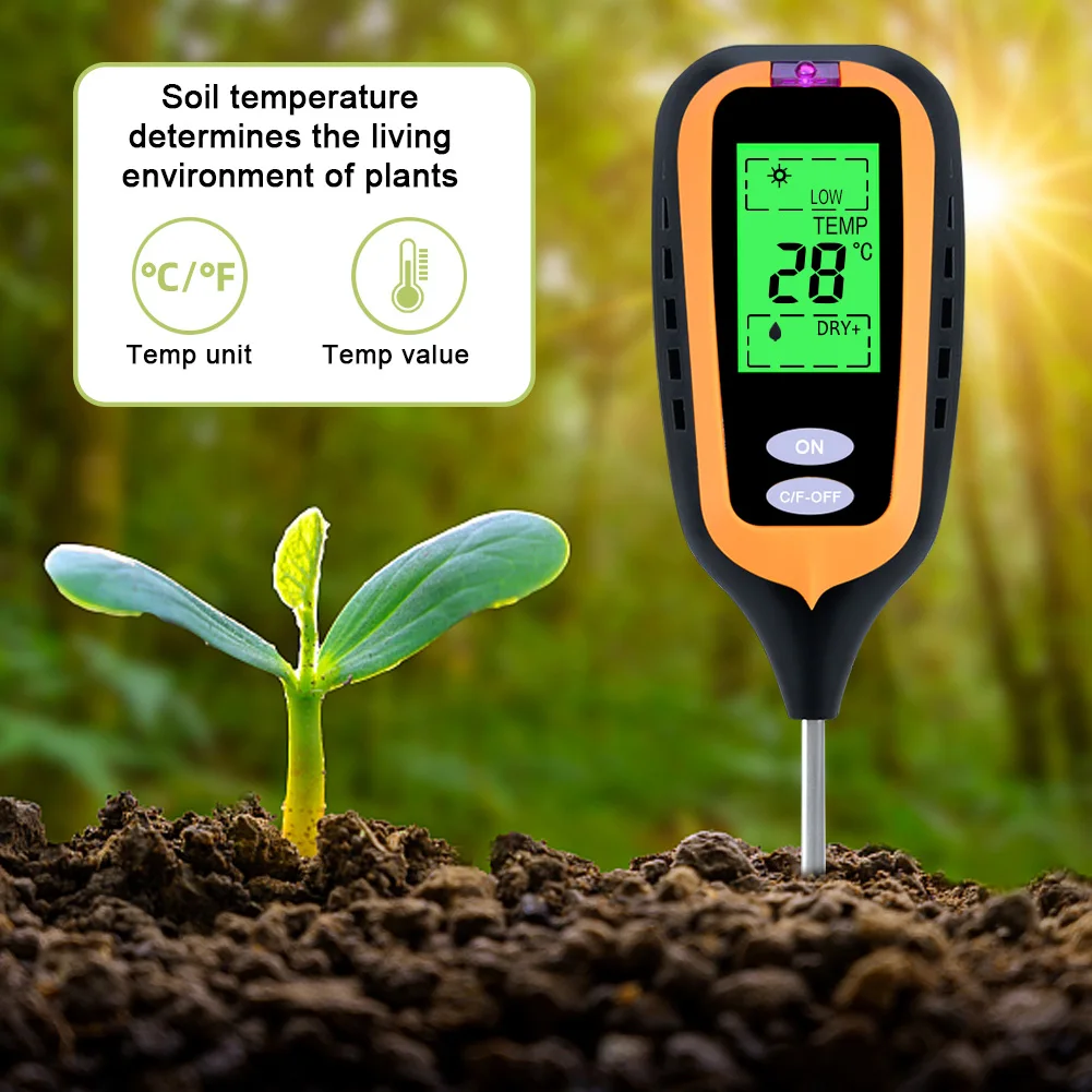 Digital 4 In 1 Soil Ph Meter Soil Moisture Meter Soil Sunlight ...