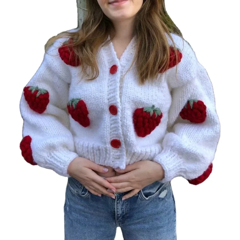 Suéteres Con Fresas Rojas Para Mujer,Ropa Blanca De Alta Calidad,Hecha A  Medida - Buy Suéter Con Frutas Patrón,Acrílico Chenille Suéteres,Suéter  Para Niñas 2022 Product on 