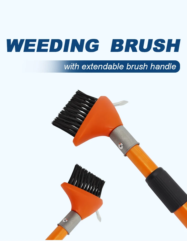 Garden Tool 3 In 1 Weeding Wire Brush With Telescopic Handle And Patio
