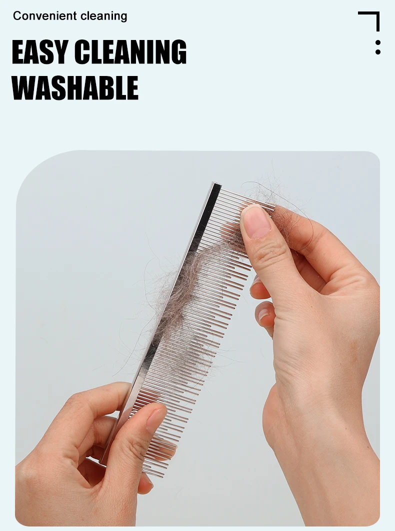 Factory Wholesale Stainless Steel Cat Pin Hair Comb Metal Dog Pet Grooming Comb
