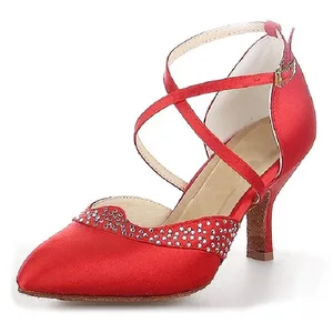 Women  Diamond Latin Dance Shoes High-Heeled Soft-Soled Dancing Shoes Sandals  Professional Training  Dancing Shoes
