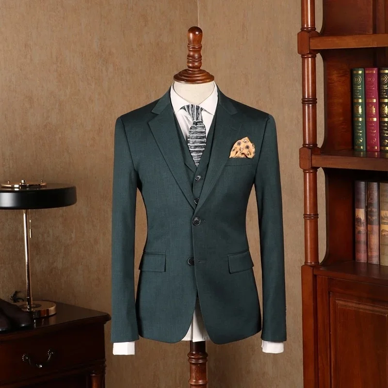 Italy Custom Made to Measure Men Suit Dark Green Man Suit