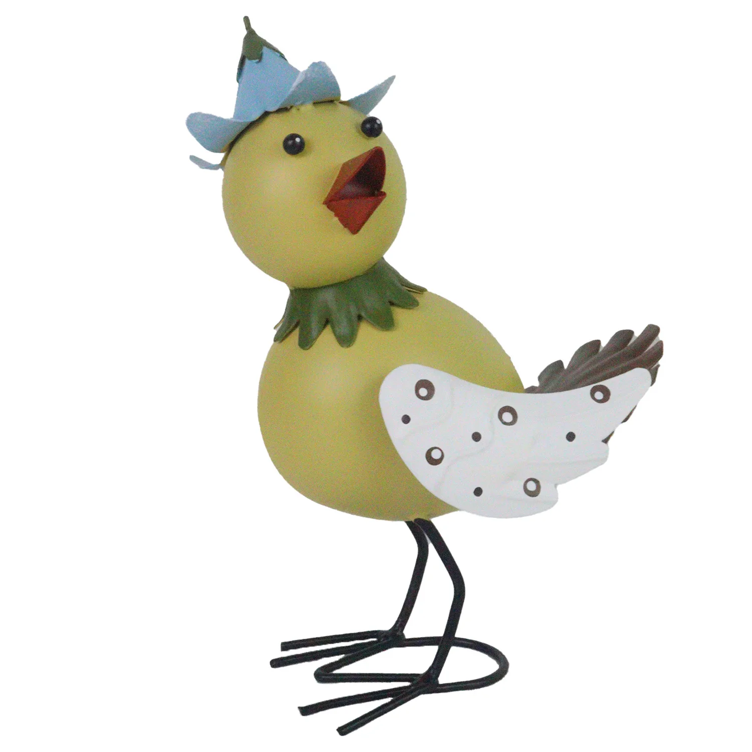 Colorful Cute Rooster Metal Chicken  Chick Statues Outdoor Figurines Outdoor 