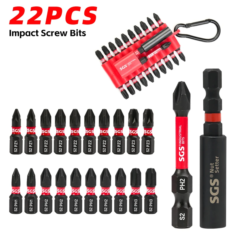 MOYOTEC 22PCS Source Factory Impact Screwdriver Bit with Bit Holder Set 1/4 PH Pozi Portable Screwdr
