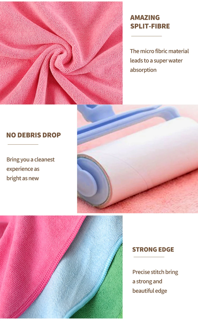 Microfibre 80% Polyester 20% Polyamide Microfiber Towel Cleaning Cloth ...