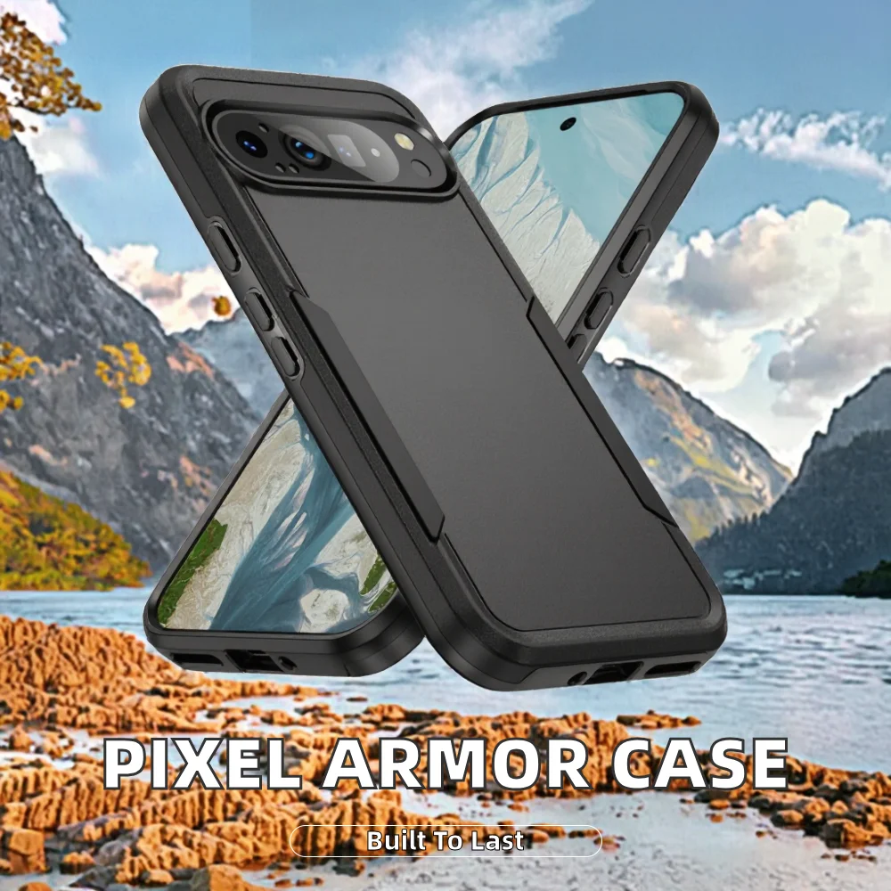 product anti scratch shockproof magnetic ring holder pc material dual layer armor case for google pixel 9 pro xl-4