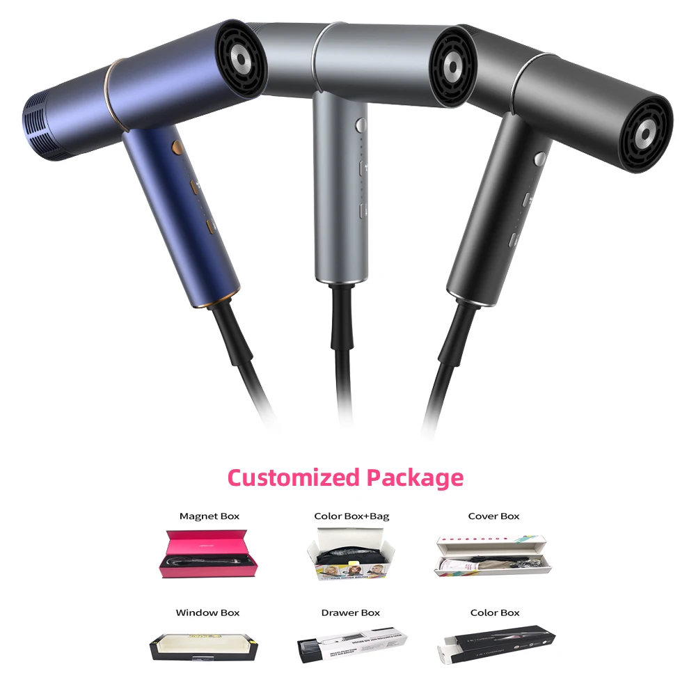 Custom Travel with Light Diffuser Negative Ionic Professional Salon Brushless Motor One Step Hand Dryer Machine for Hair