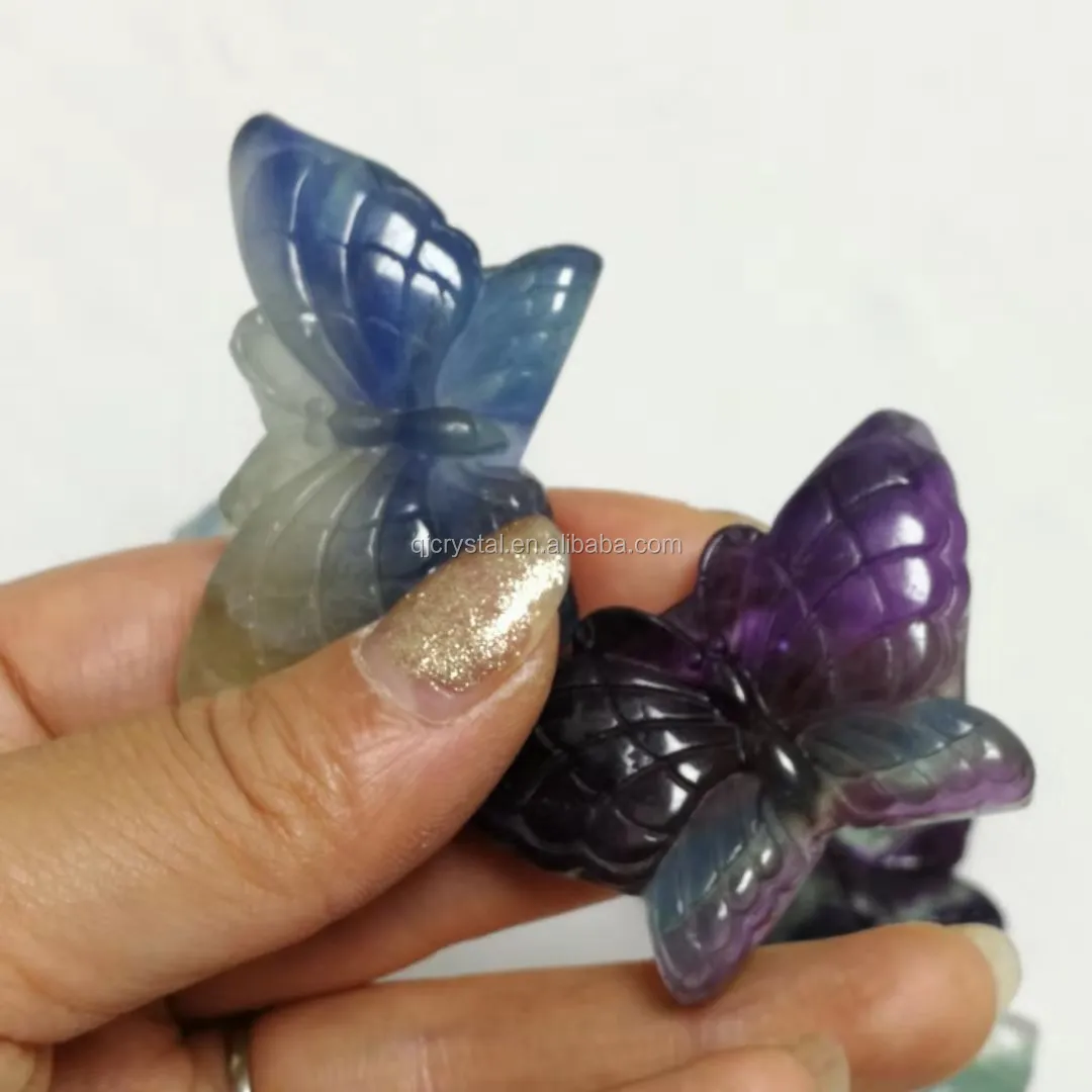 Beautiful Nature Fluorite Hand Carved Butterfly