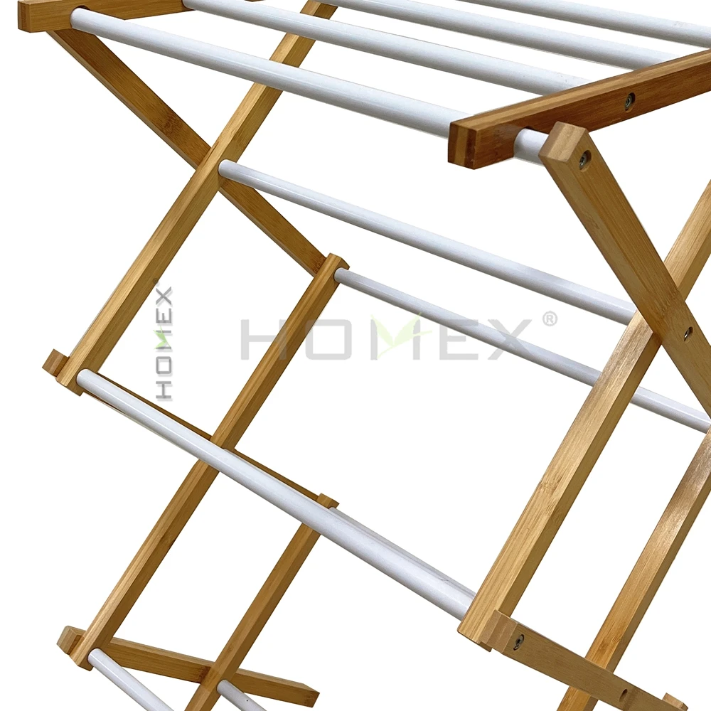 Folding Wooden Clothes Drying Rack Dry Laundry And Hang Clothes