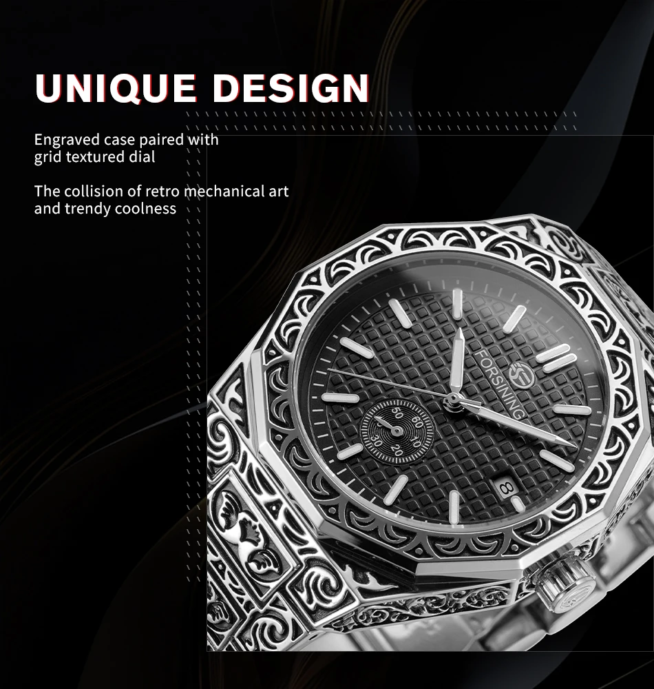 WINNER Men's Automatic Sport Watch - Stainless Steel