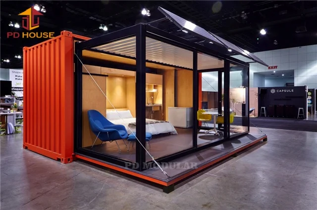Solar Power Panel Movable Wooden Living Workshop Office Casas Prefabricadas Expandable Shipping Container Apartment Building
