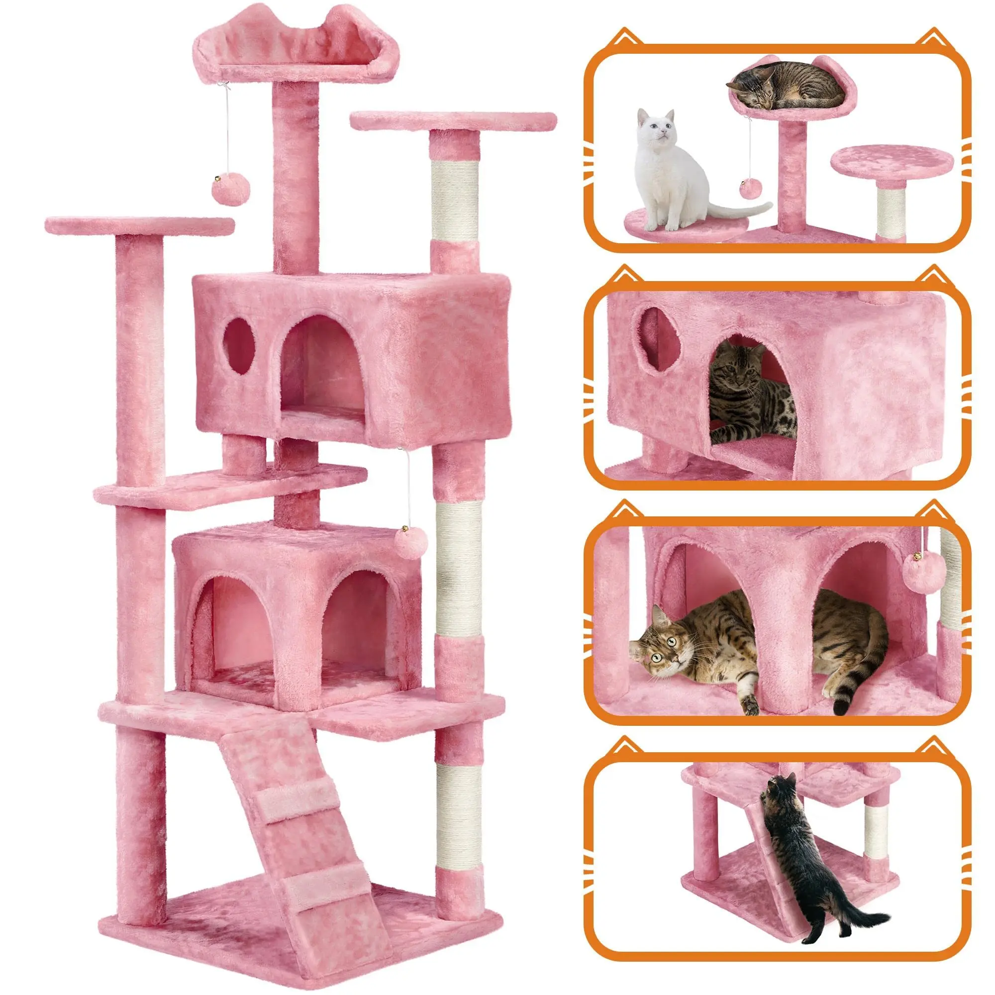 Large Luxury Cat Scratch Cat Trees Scratching Climbing Jumping Modern Tall Cat Tree For Big