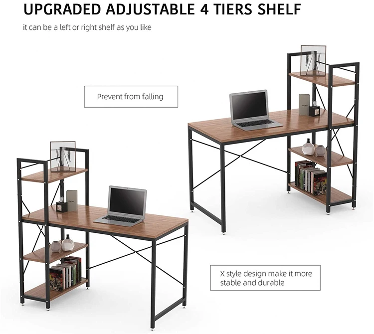 Luxury Executive Office Desk Bookshelf Multifunctional Computer Desk