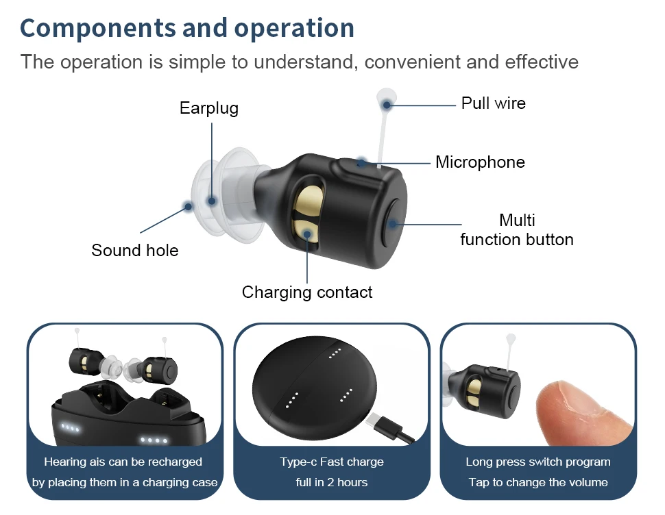 2023 New Product Trends Rechargeable Digital Hearing Aid Headphones For