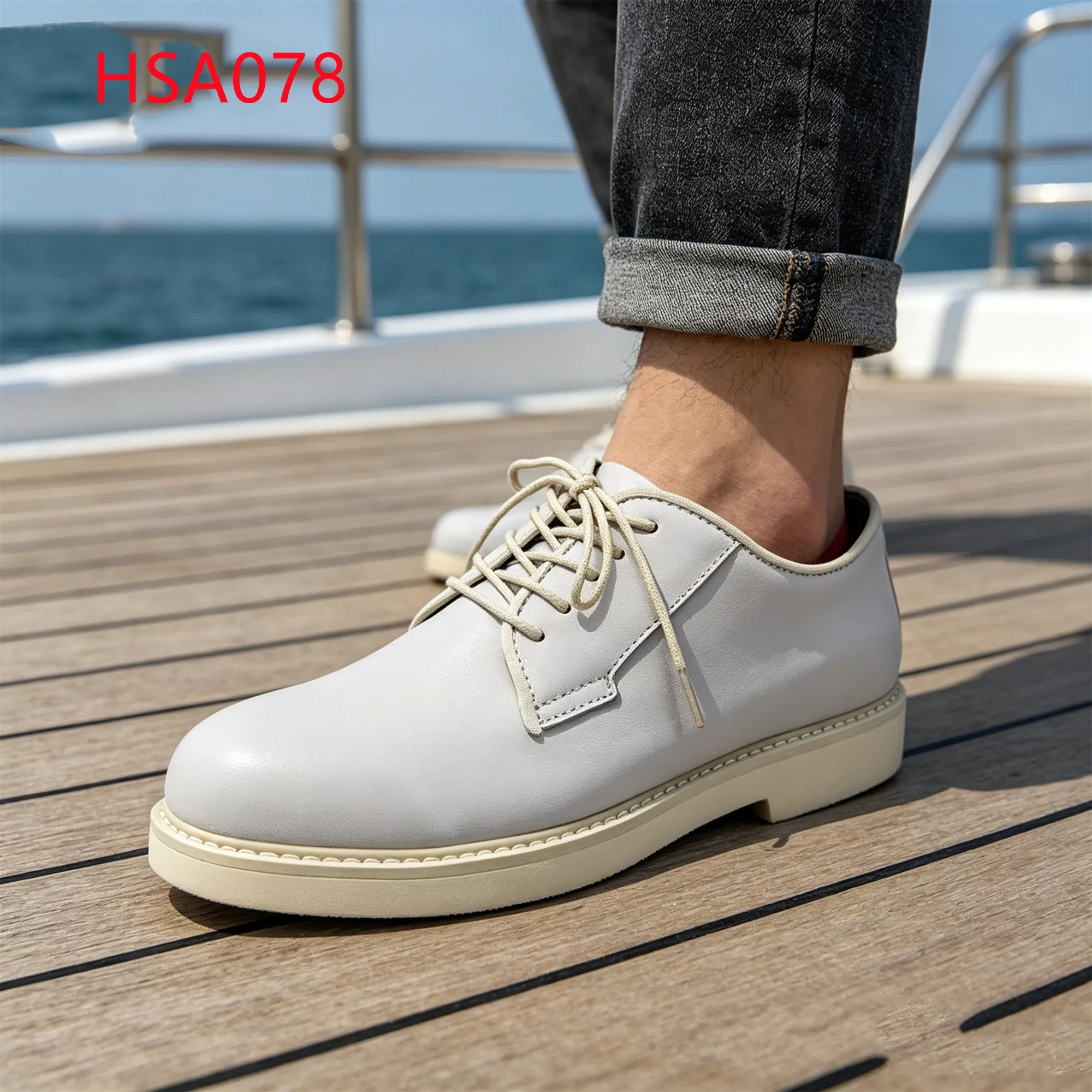 LXG,Offshore Work White Full Grain Leather Upper Business Shoes Daily Office Wear Administrative Uniform Shoes in Nigeria HSA078