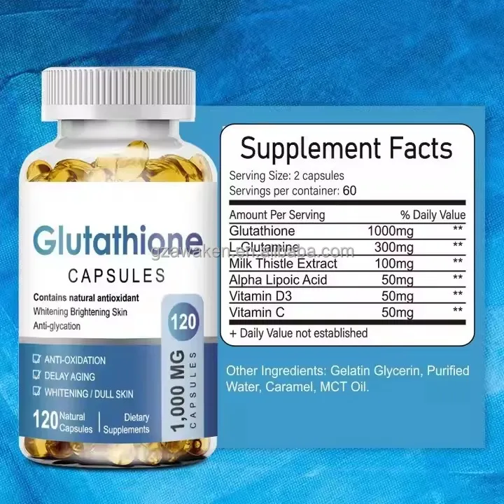 OEM Fast-Acting Glutathione Whitening Softgel Capsule Collagen & Vitamin C Complex Beauty Products 120 Capsules OEM Fast-Acting Glutathione Whitening Softgel Capsule Collagen & Vitamin C Complex Beauty Products 120 Capsules