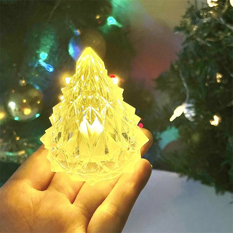 マウンテンレジンクリスマスツリーシリコンモールド、LEDナイトライト