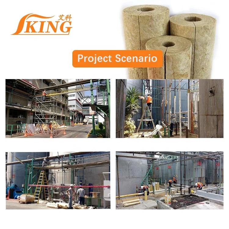 ISOKING Basalt Rock Wool Tube Insulation Fireproof Rock Wool Pipe