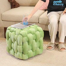 Nordic Light Luxury Handmade Original Woven Sofa Stool Living Room Home Bedroom Creative Shoe Stool Low Dressing Stool