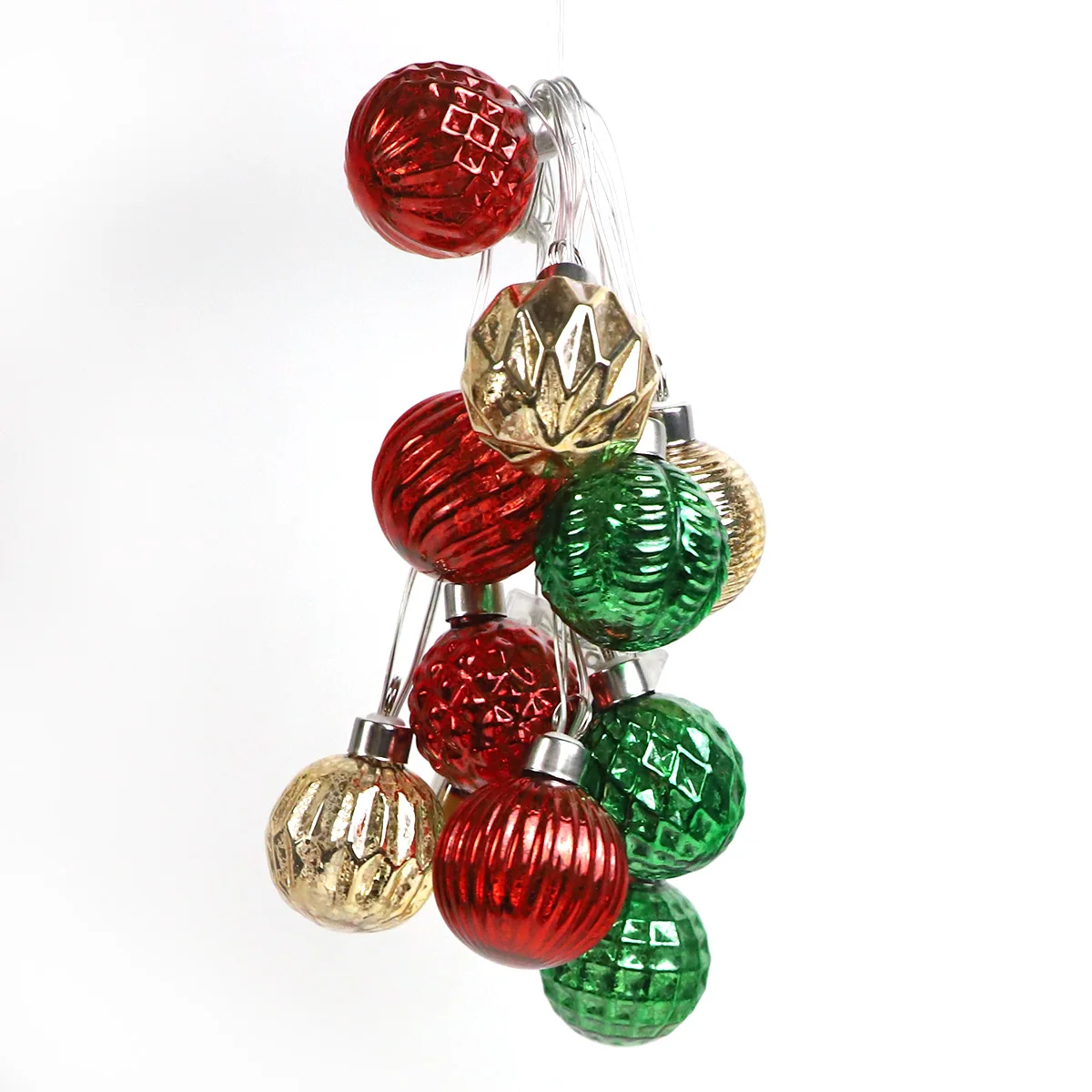 Mercury Painted Christmas Tree Decorative Hanging Balls 10 Heads String Lights Handmade Holiday Glass Festival Party Pendant factory