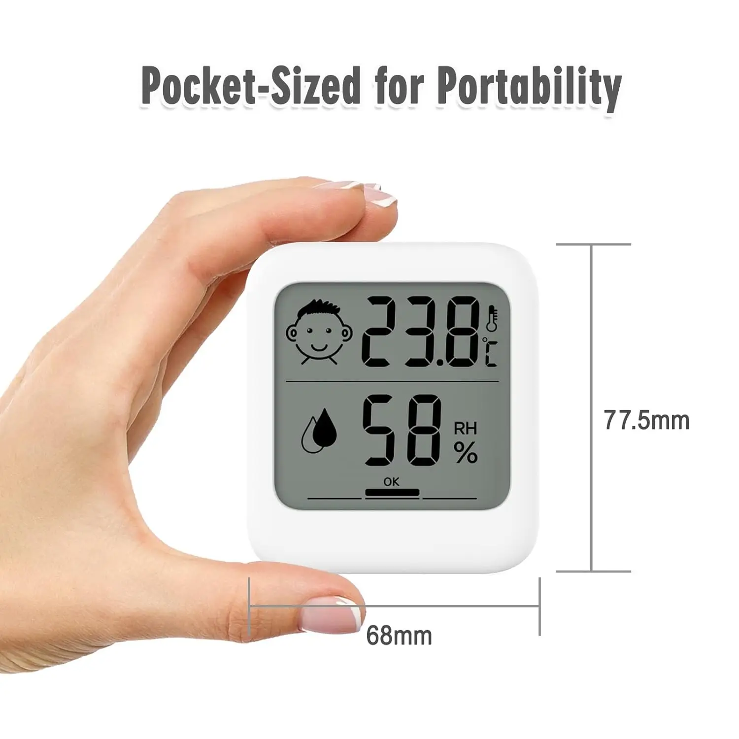 Indoor Temperature Humidity Measurement Monitor Digital Thermometer Hygrometer With Big LCD Use in Room