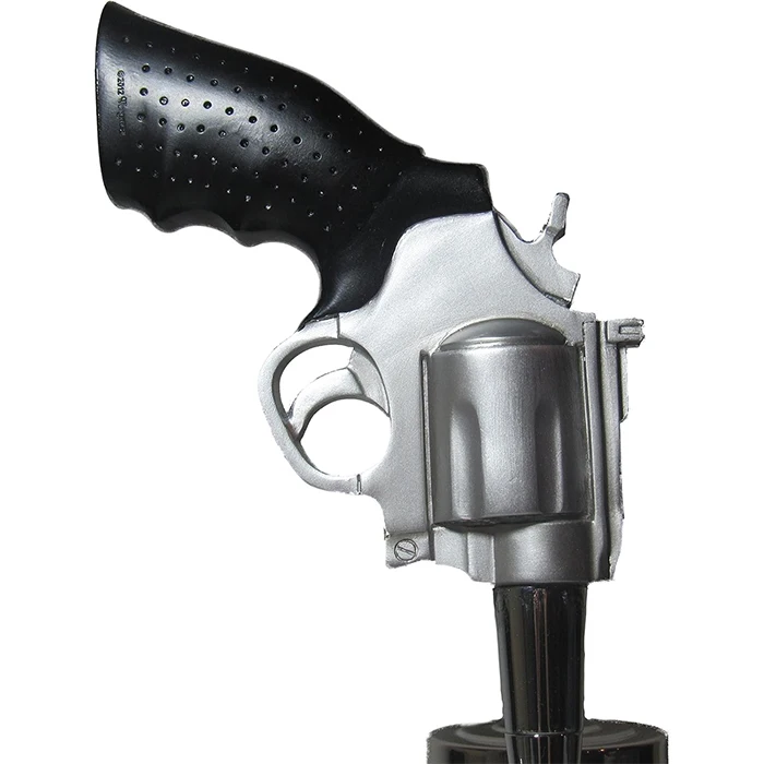 Breweriana Gun Silver Revolver Pistol Grip Beer Tap Handle Sports Bar