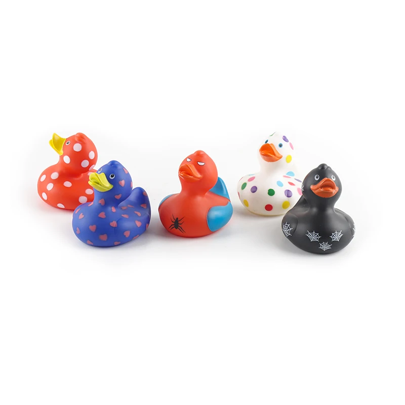 3.5'' Custom Logo 20 Types of Rubber Duck Toy Floating Sound Squeaky Bath Toys for Kids Gifts 4