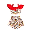 Circus Animal Red Off Shoulder Ruffle 2PCS Set