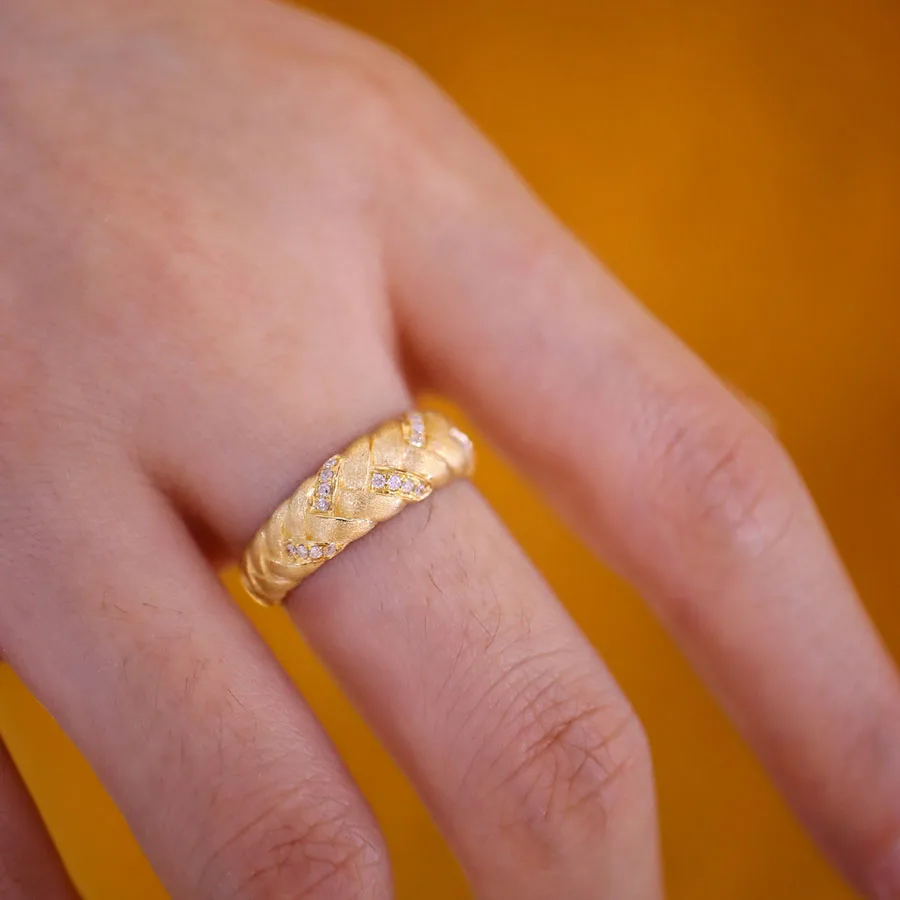 Luxury Fashion Pure 18k Gold Diamond Rings Women Ladies Female ...