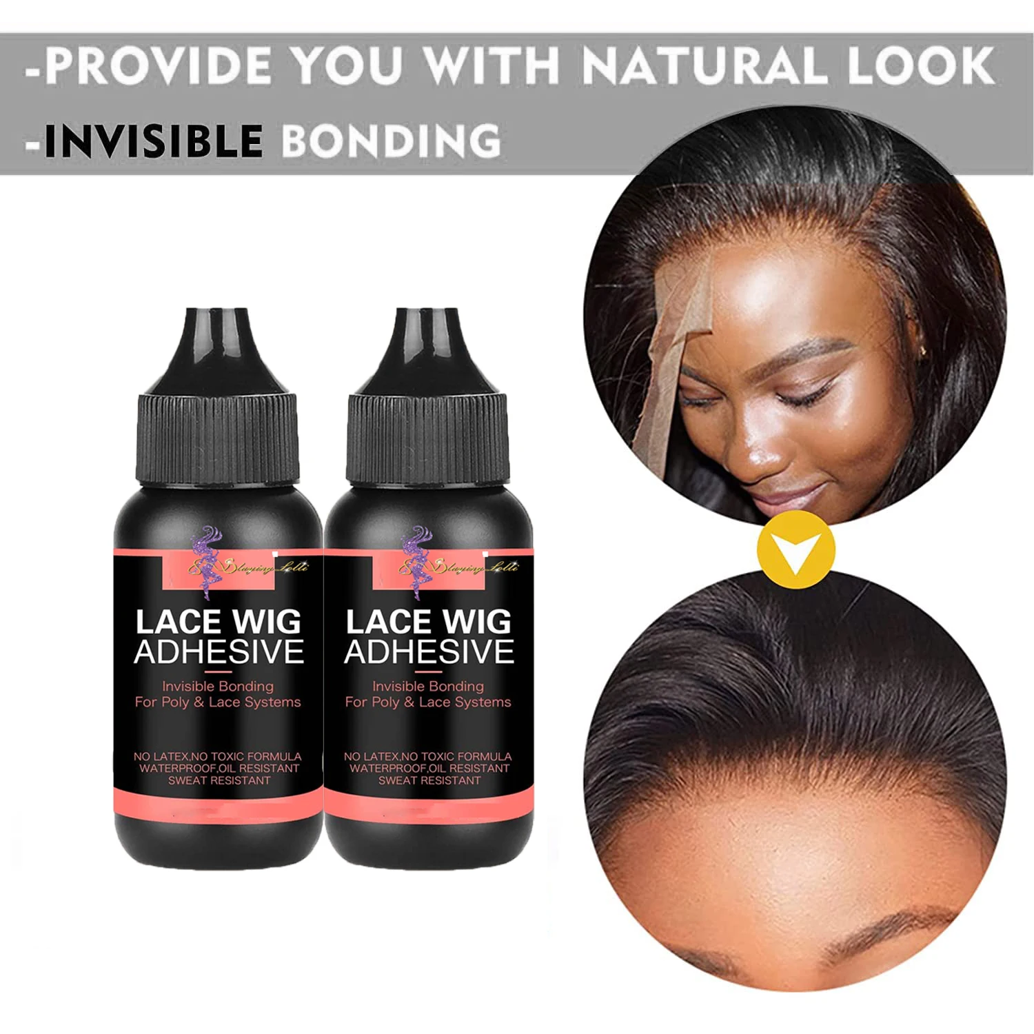Hopet Wig Glue for Front Lace Wig Invisible Bonding Glue, Strong Hold Lace  Wig Adhesive for Hairpiece, Frontal Toupee Hair Systems 