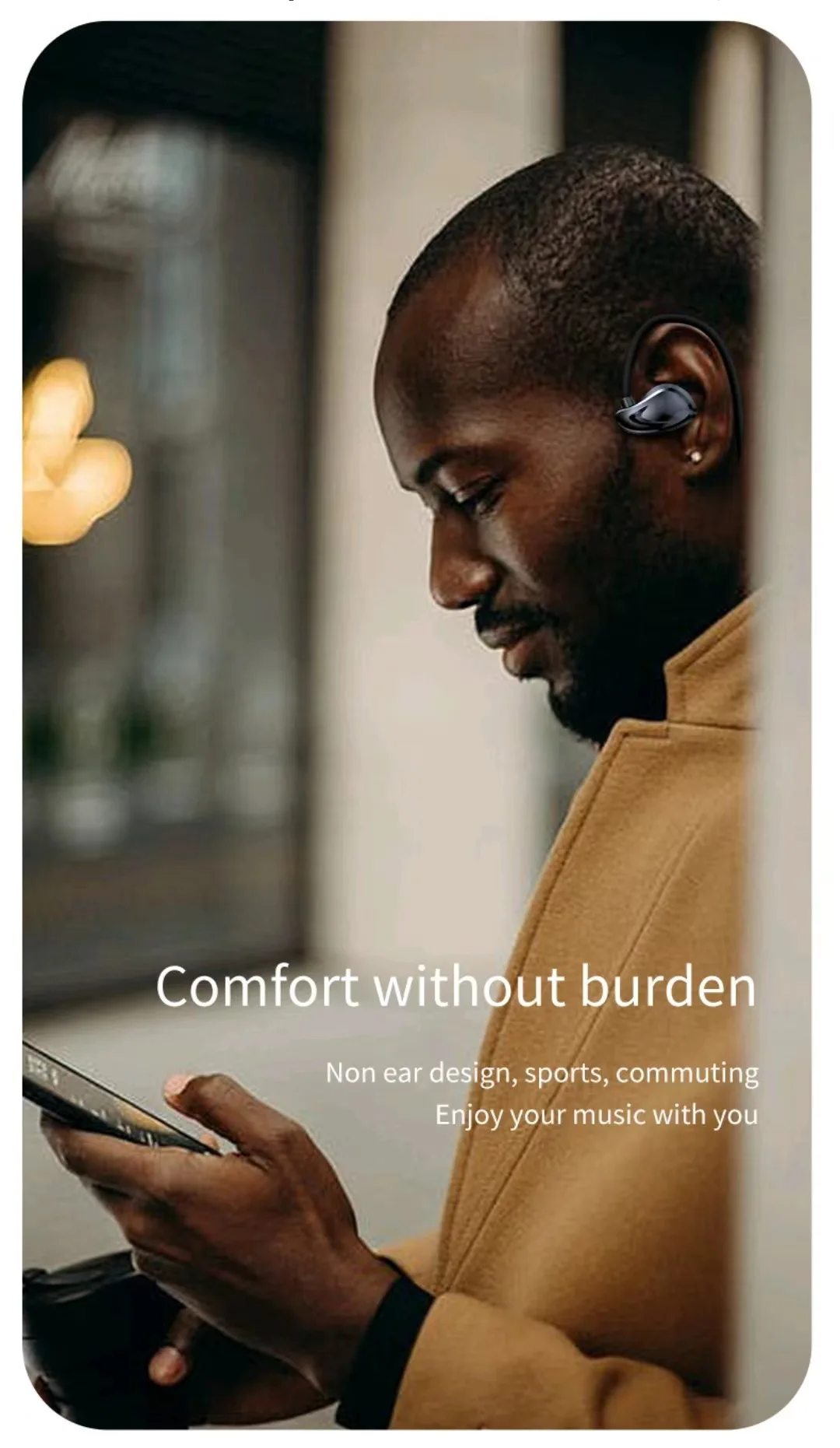 TWS Ture Wireless Earbuds KM-A60 Air Bone Conduction Comfortable on Ear Headphone
