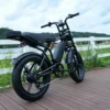 Black E-bike Fatbike-with rear rack