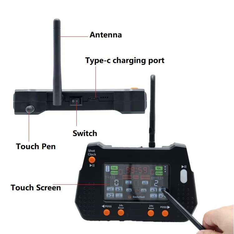 Rechargeable Battery Powered Wireless Remote Console Control Multiple Sports Used Led Electronic Digital Basketball Scoreboard