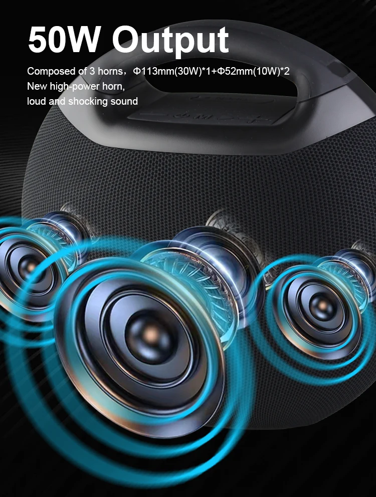 Kisonli K11 50W Dj Sound Box Speakers Professional Bass Bt Wireless Speaker