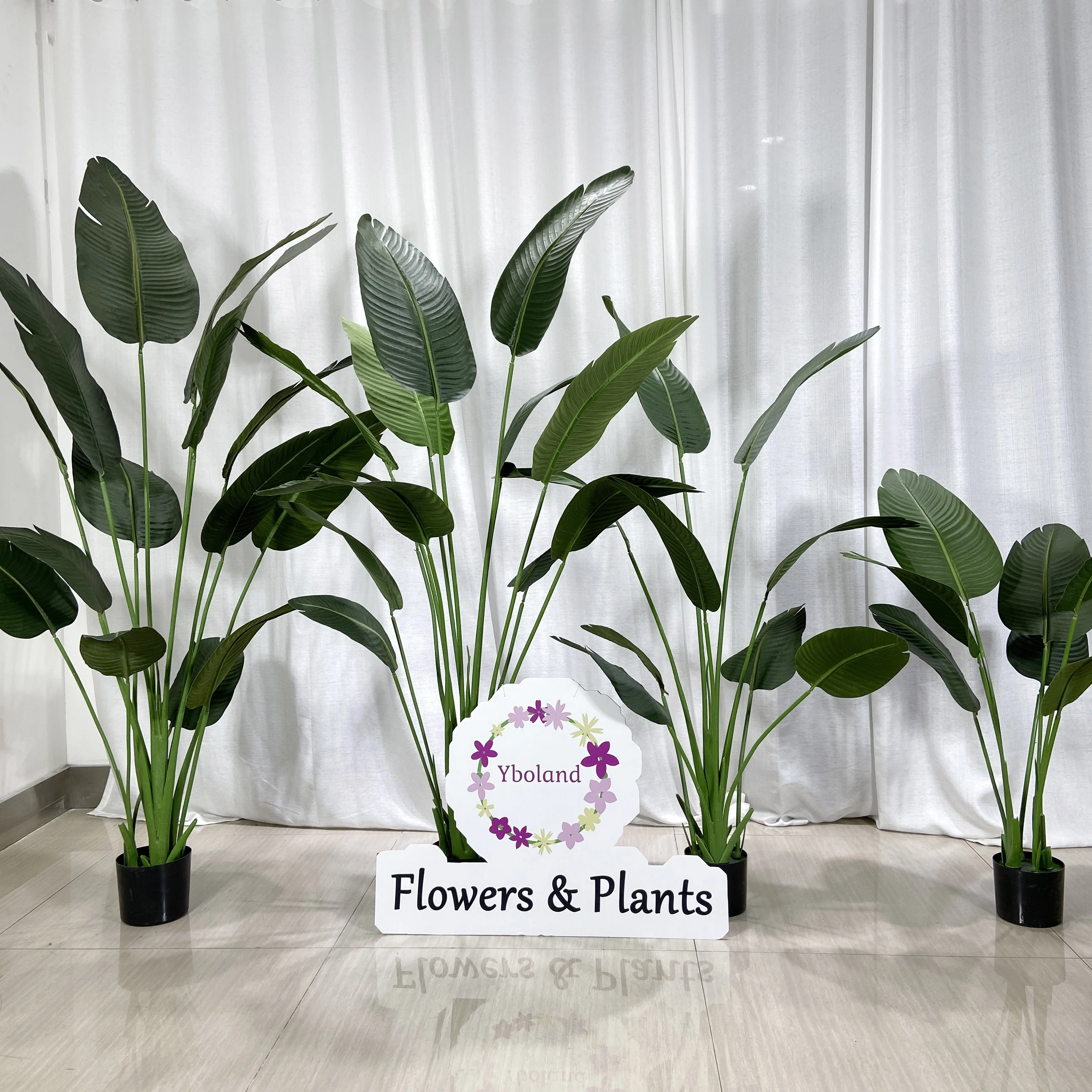 Artificial Birds of Paradise Palm Pot Plant Faux Banana Travelers Palm Trees Fake Traveler Banana Tree for Indoor Outdoor Decor