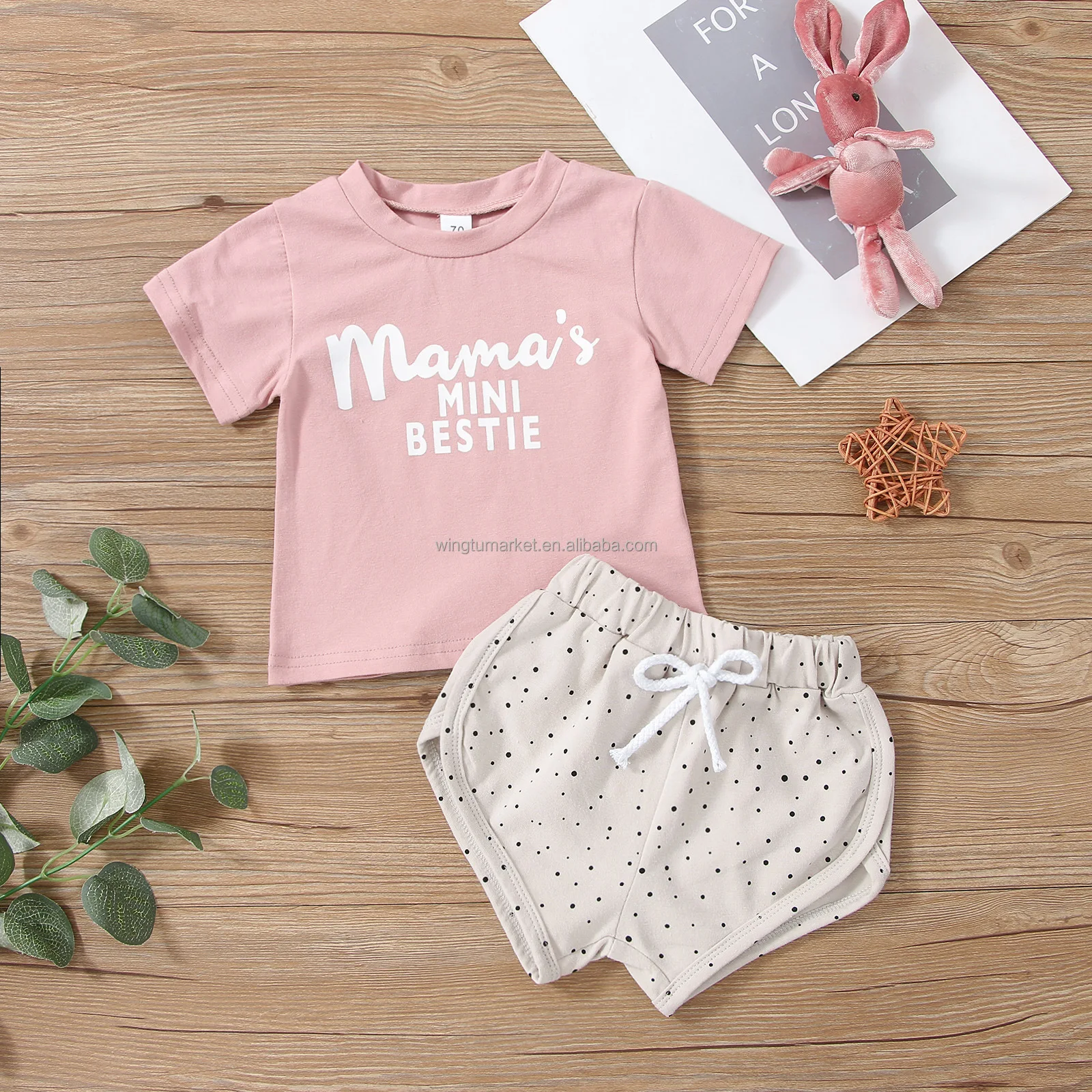 Изготовленный на заказ или «I Love Mama» «Лучшие друзья» для маленьких мальчиков и девочек одежда детей ясельного возраста в горошек шорты мягкие футболки Дизайнерская обувь с изображением