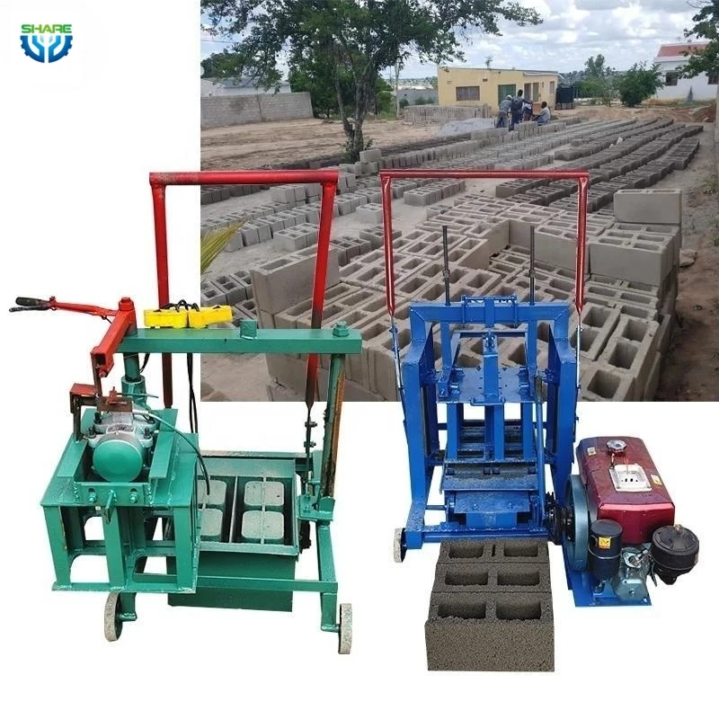 Semi-Automatic Road Paving Hollow Concrete Block Making Machine Mobile Cement Block Making Machine Block Manufacturing Machine