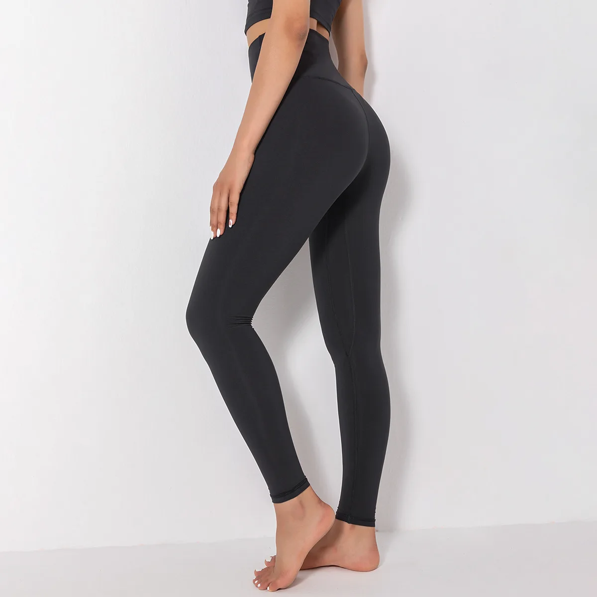 New Side Pockets High Waisted Scrunch Butt Leggings Solid Seamless Elastic  Hip Lifting Tight Fitness Yoga Pants - AliExpress