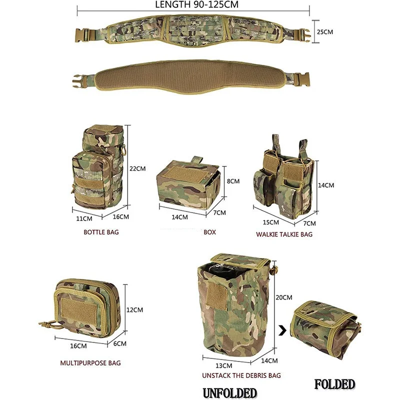 Adjustable Premium Tensile Strength Field Adventure Outdoor Work Tactical Battle Belt Camping Outdoor Hunting Duty Belt